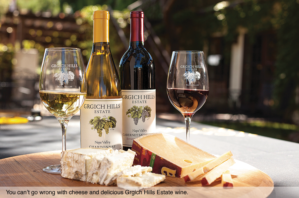 You can’t go wrong with cheese and delicious Grgich Hills Estate wine.